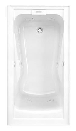 60 in. x 32 in. Whirlpool Alcove Bathtub with Left Drain in White