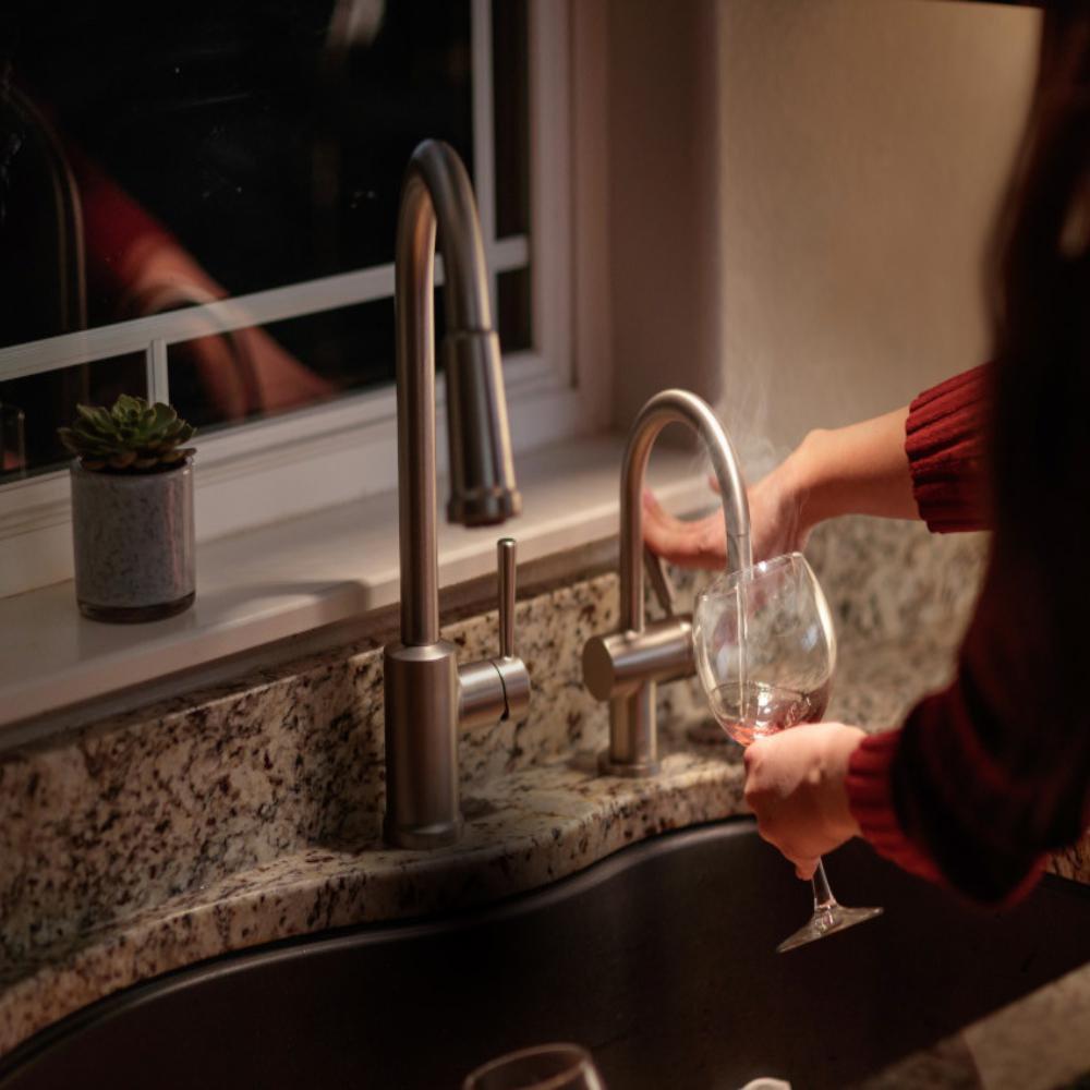 InSinkErator® Satin Nickel 0.7 gpm 1 Hole Deck Mount Hot and Cold Water Dispenser with Single Lever Handle 