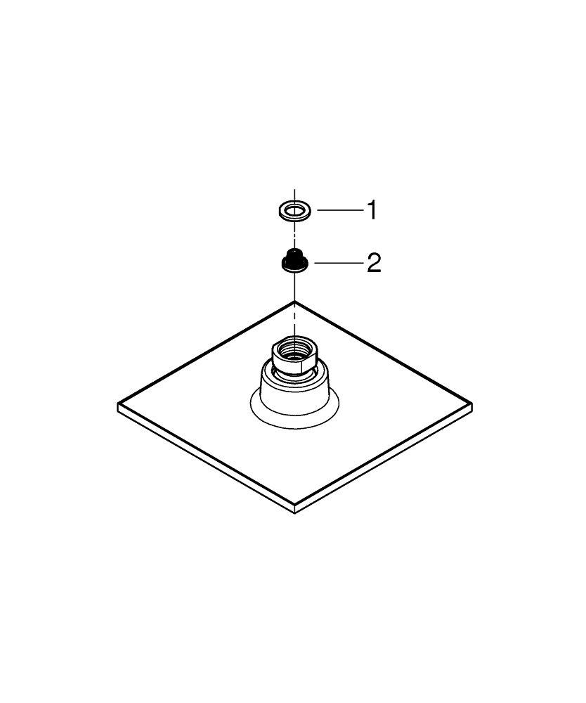 GROHE Chrome Single Function Rain Showerhead 