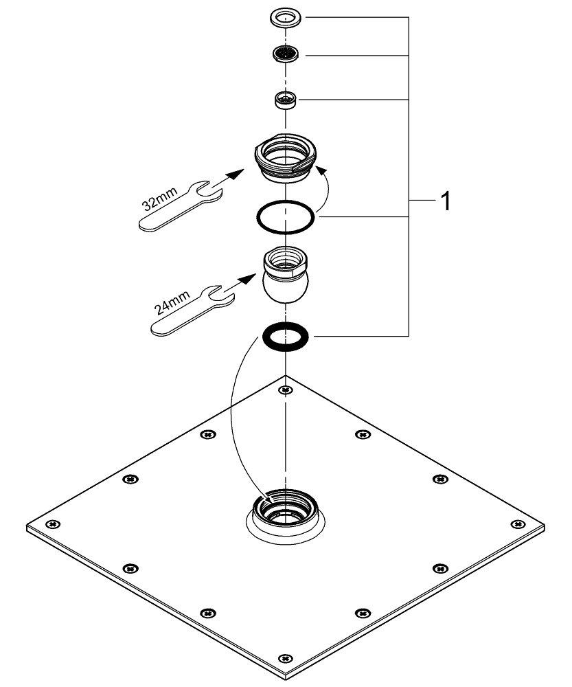 GROHE StarLight&reg; Chrome Single Function RainAir Showerhead 
