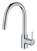 GROHE StarLight Chrome Single Handle Pull Down Kitchen Faucet with Two-Function Spray, EasyDock and SpeedClean Technology 
