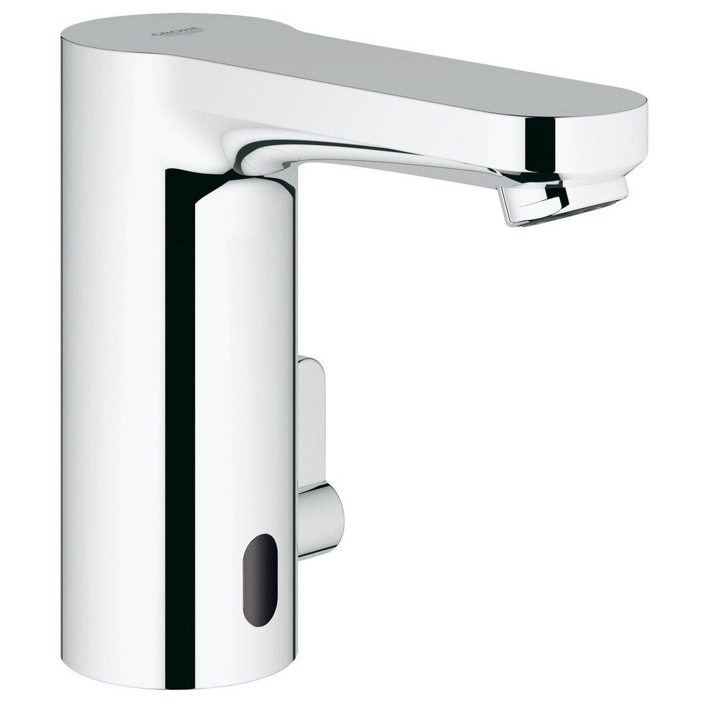 GROHE StarLight&reg; Polished Chrome No Handle Sensor Bathroom Sink Faucet with Temperature Control Lever 