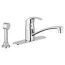 Kitchen Faucet with Sidespray and Single Lever Handle in Starlight Polished Chrome