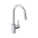 1-Hole Pull-Out Kitchen Faucet with Single Lever Handle in Starlight Polished Chrome