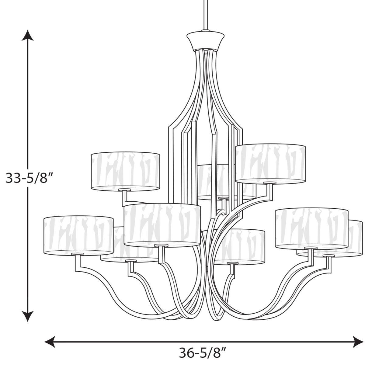Progress Lighting Polished Nickel 36-5/8 in. 60W 9-Light Chandelier 