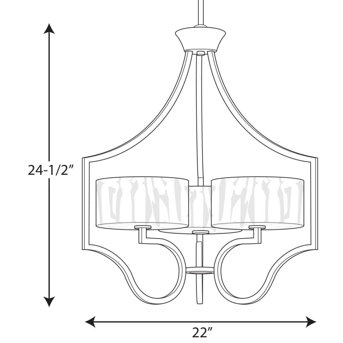 Progress Lighting Polished Nickel 60W 3-Light Candelabra E-12 Halogen Chandelier 