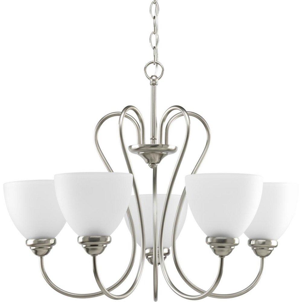 Progress Lighting Brushed Nickel 19-1/8 in. 100W 5-Light Medium E-26 Chandelier 