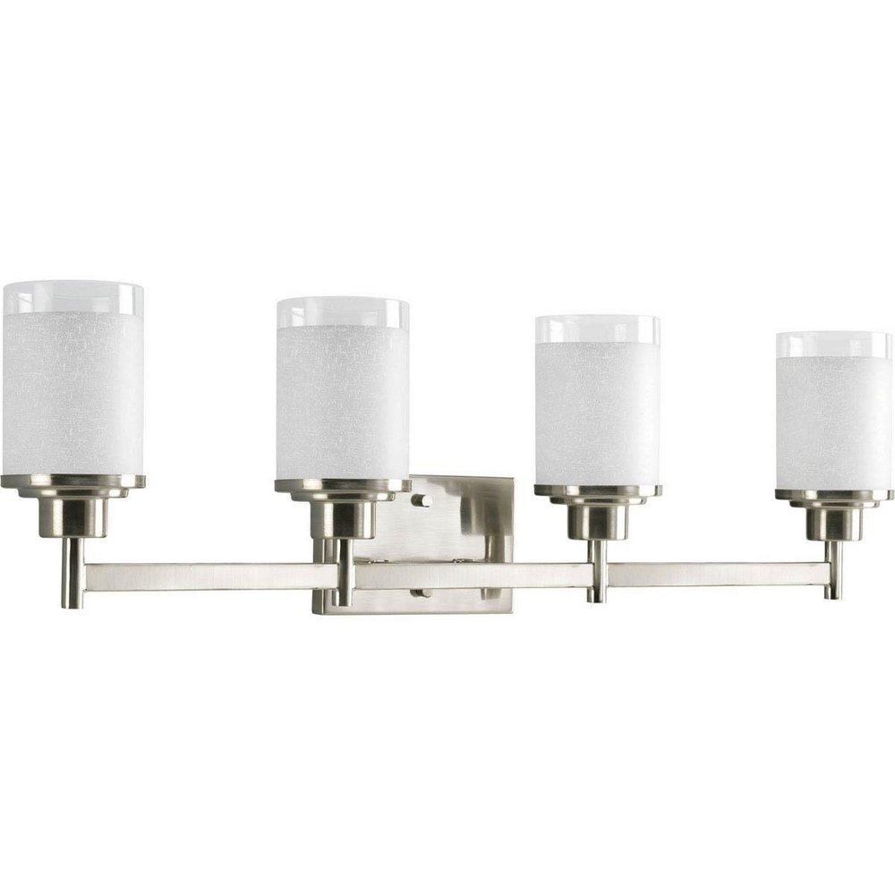 Progress Lighting Brushed Nickel 4-Light Bath Light 
