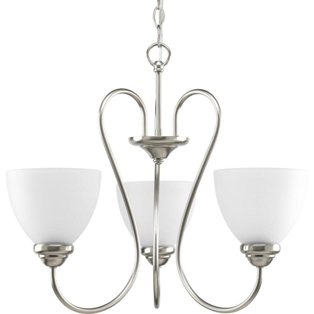 Progress Lighting Brushed Nickel 18 in. 100W 3-Light Medium Chandelier 