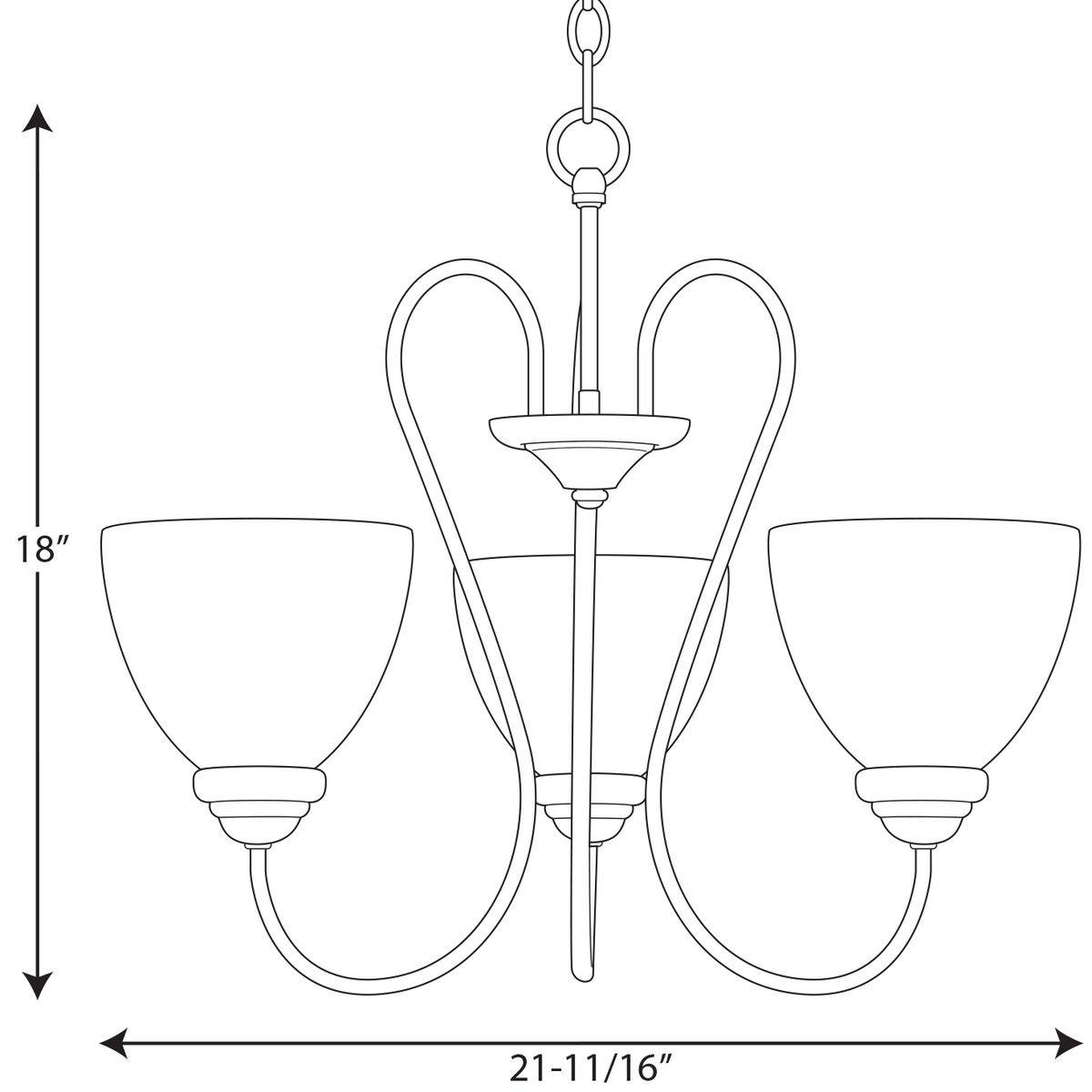 Progress Lighting Brushed Nickel 18 in. 100W 3-Light Medium Chandelier 