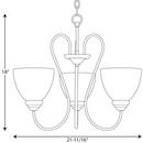 Progress Lighting Brushed Nickel 18 in. 100W 3-Light Medium Chandelier 