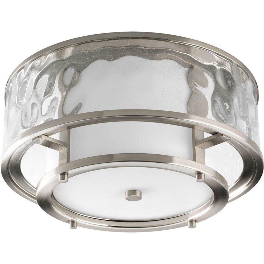 Progress Lighting Brushed Nickel 60W 2-Light 120V Medium Flushmount Ceiling Fixture 