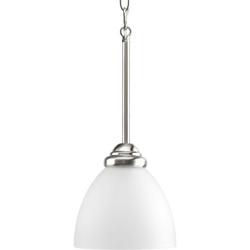 100W 1-Light Medium E-26 Incandescent Mini Pendant in Brushed Nickel