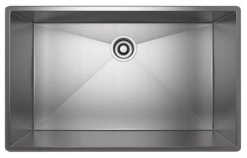 ROHL&reg; Brushed Stainless Steel 31-1/2 x 19-1/2 in. No Hole Stainless Steel Single Bowl Dual Mount Kitchen Sink 