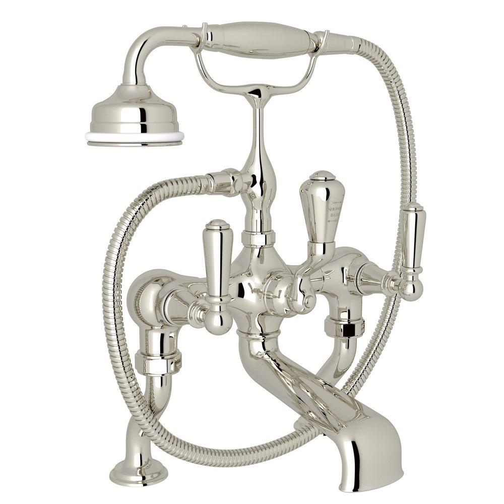 Perrin & Rowe&reg; Polished Nickel Three Handle Roman Tub Faucet 