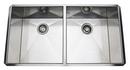 ROHL&reg; Brushed Stainless Steel 36-3/4 x 19-1/2 in. No Hole Stainless Steel Double Bowl Dual Mount Kitchen Sink 