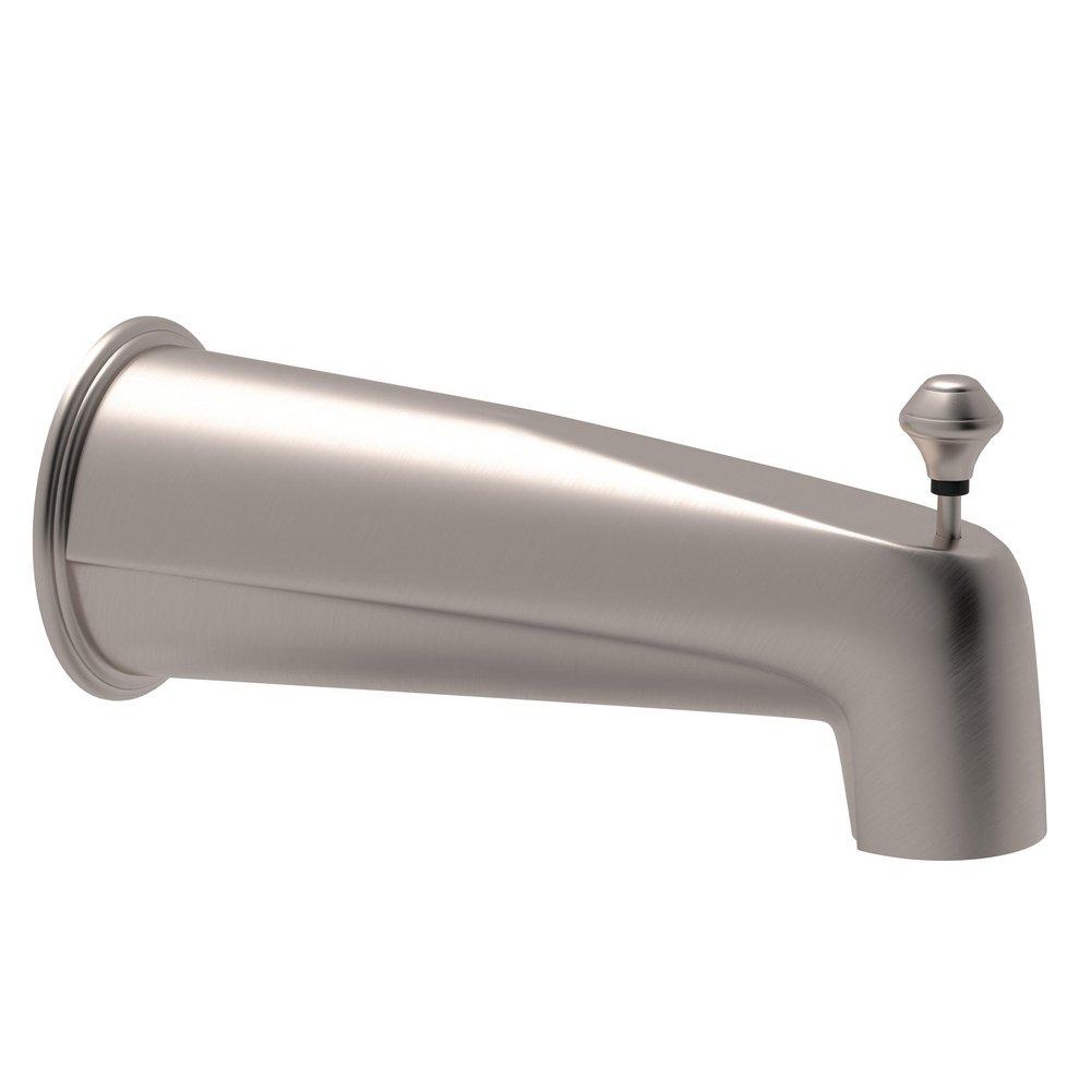 ROHL&reg; Satin Nickel Wall Mount Tub Spout with Integrated Diverter and 6-3/4 in. Spout Reach 