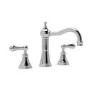 Perrin & Rowe&reg; Polished Chrome 3-Hole Deckmount Widespread Lavatory Faucet with Double Metal Lever Handle 