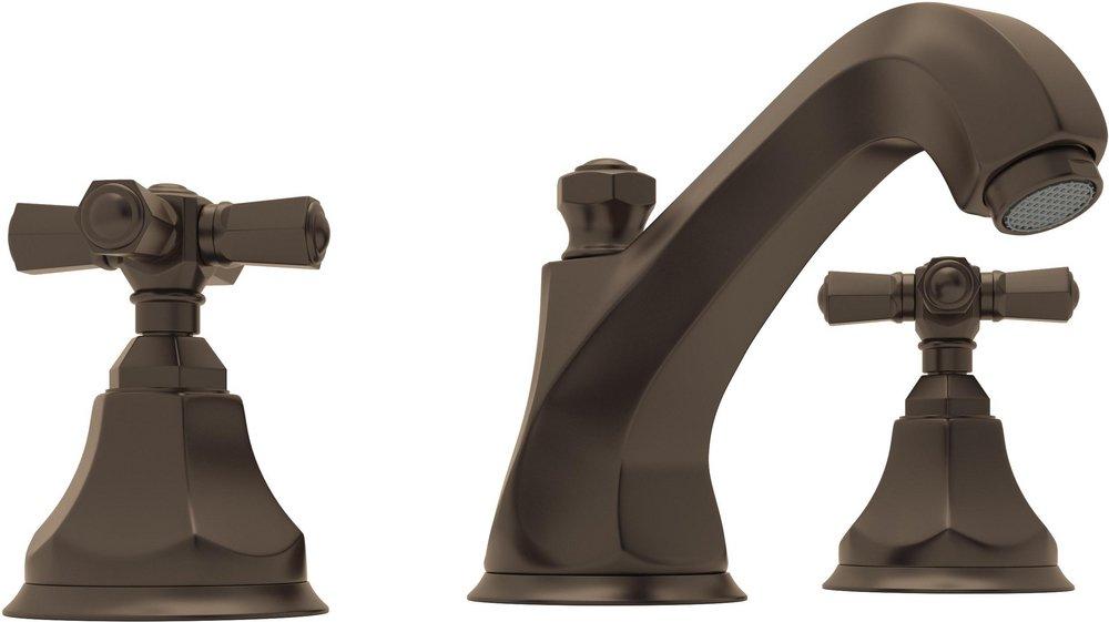 ROHL&reg; Tuscan Brass Two Handle Widespread Bathroom Sink Faucet 