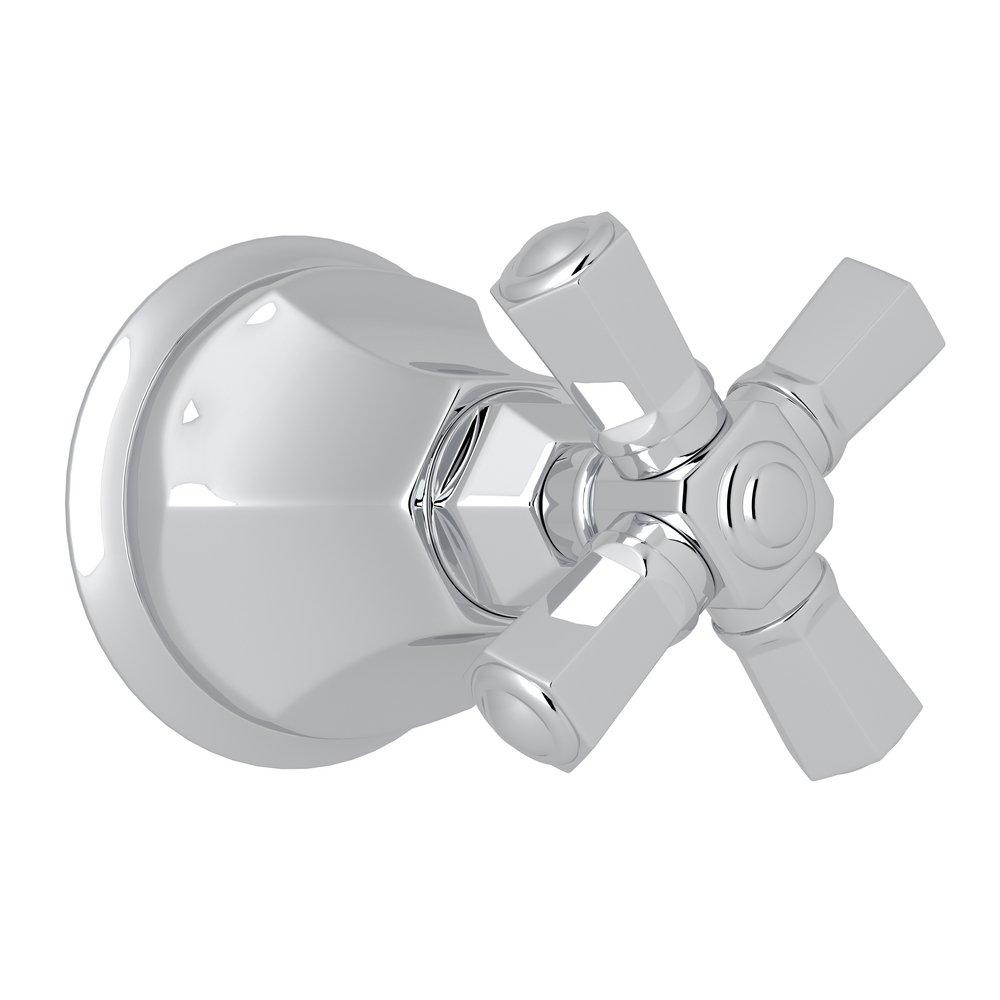 ROHL&reg; Polished Chrome Volume Control Valve Trim with Single Cross Handle 