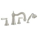 20 gpm Tub Filler with Double Lever Handle in Polished Nickel