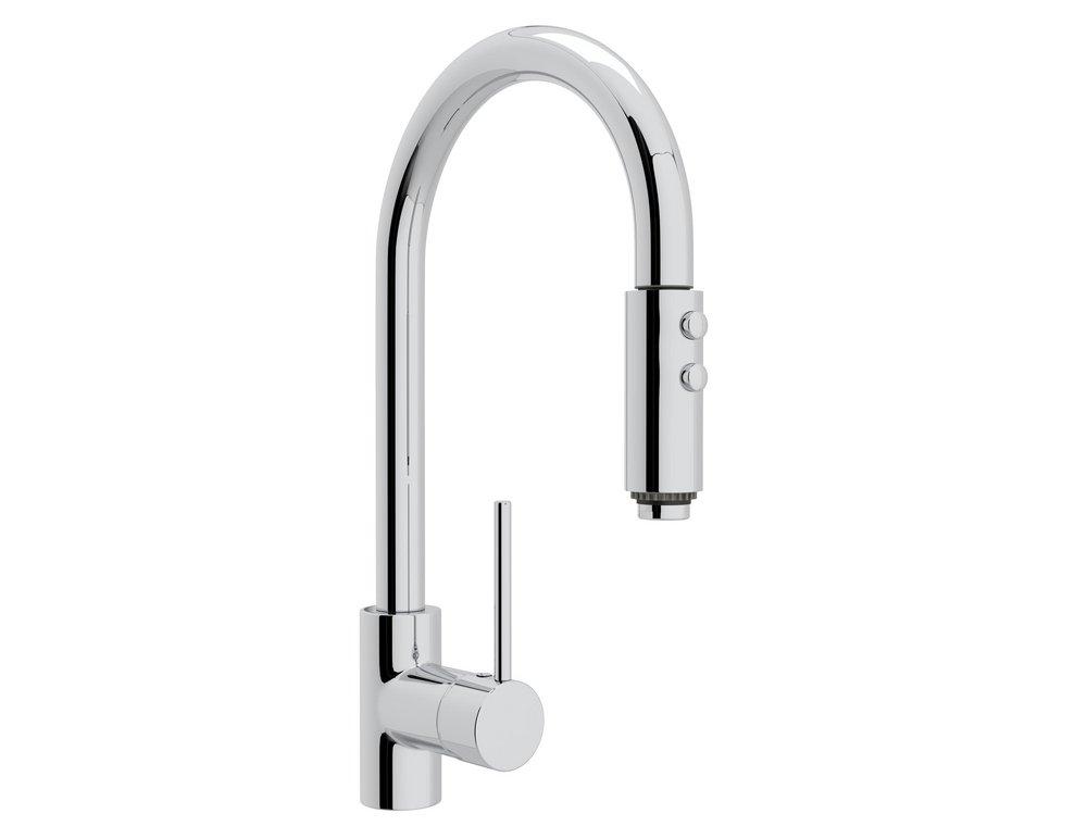 ROHL&reg; Polished Chrome Single Handle Pull Down Kitchen Faucet 