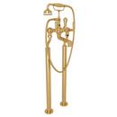 Perrin & Rowe&reg; English Gold Three Handle Lever Floor Mount Filler 