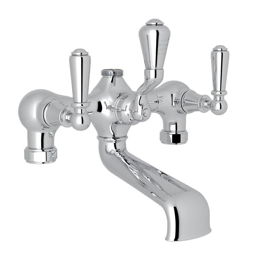 ROHL&reg; Polished Chrome Three Handle Roman Tub Faucet 
