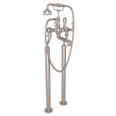 Perrin & Rowe&reg; Satin Nickel Three Handle Lever Floor Mount Filler 
