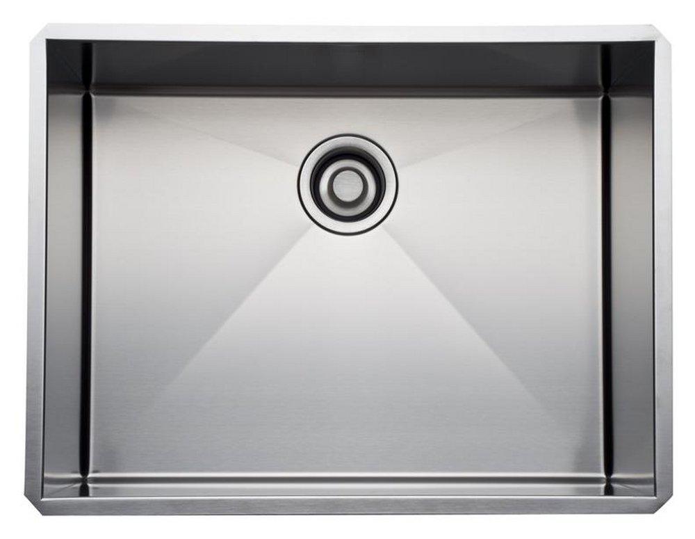 ROHL&reg; Brushed Stainless Steel 25-1/2 x 19-1/2 in. No Hole Stainless Steel Single Bowl Dual Mount Kitchen Sink 