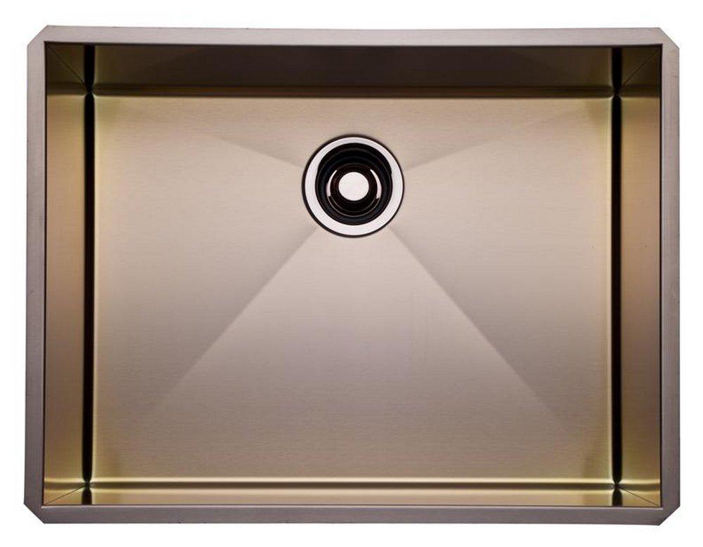 ROHL&reg; Stainless Copper 25-1/2 x 19-1/2 in. No Hole Stainless Steel Single Bowl Dual Mount Kitchen Sink 