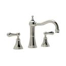 Perrin & Rowe&reg; Polished Nickel 3-Hole Deckmount Widespread Lavatory Faucet with Double Metal Lever Handle 