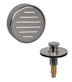 Push and Lift Waste and Overflow with Trim in Satin Nickel