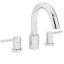 3-Hole Double Lever Handle Roman Tub Filler Faucet in Polished Chrome