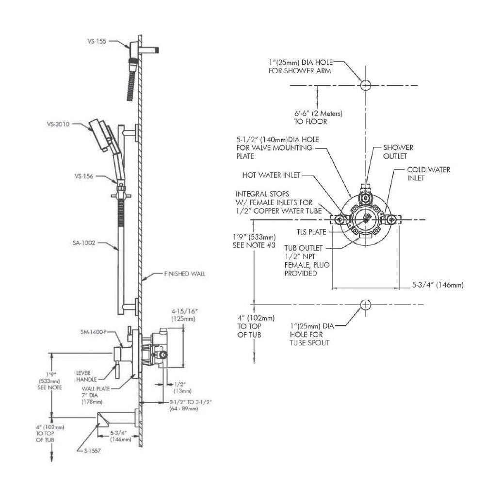 Speakman Polished Chrome 2.5 gpm Hand Shower Tub System 