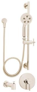 2-Hole Tub and Shower Trim with 1-Function Showerhead and Single Lever Handle in Polished Nickel
