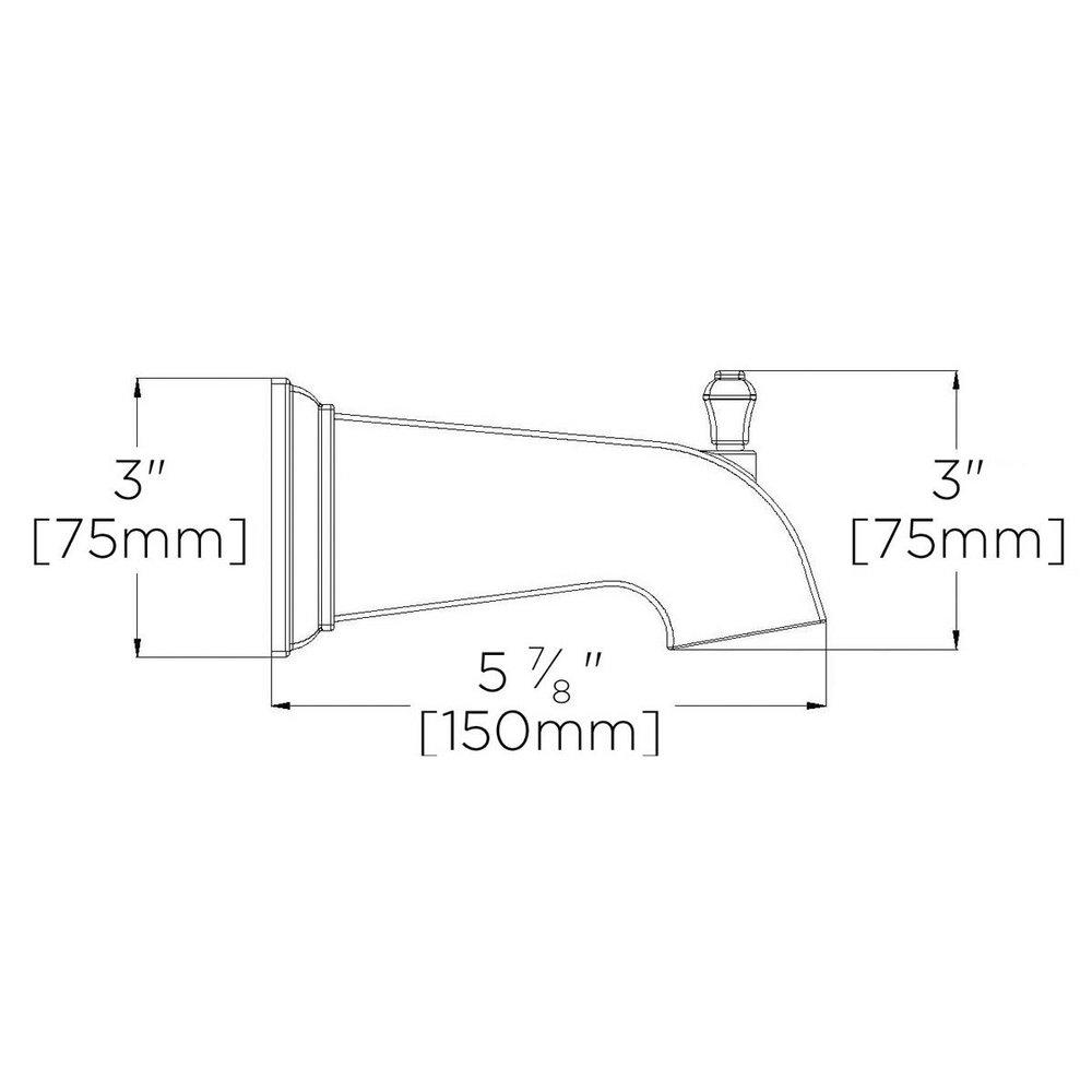 Speakman Polished Chrome 8-22/25 in. Diverter Tub Spout 