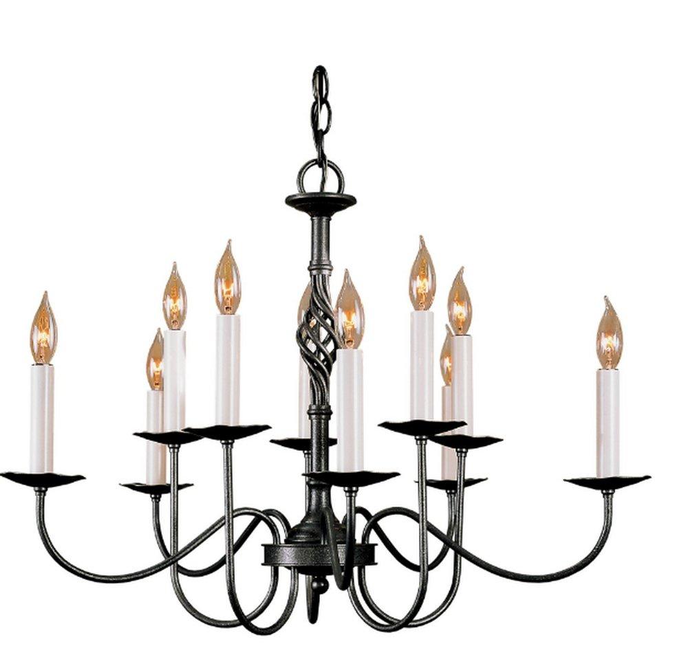 Hubbardton Forge Natural Iron 27-1/10 in. 60W 10-Light Candelabra E-12 Incandescent Chandelier 