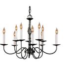 Hubbardton Forge Natural Iron 27-1/10 in. 60W 10-Light Candelabra E-12 Incandescent Chandelier 
