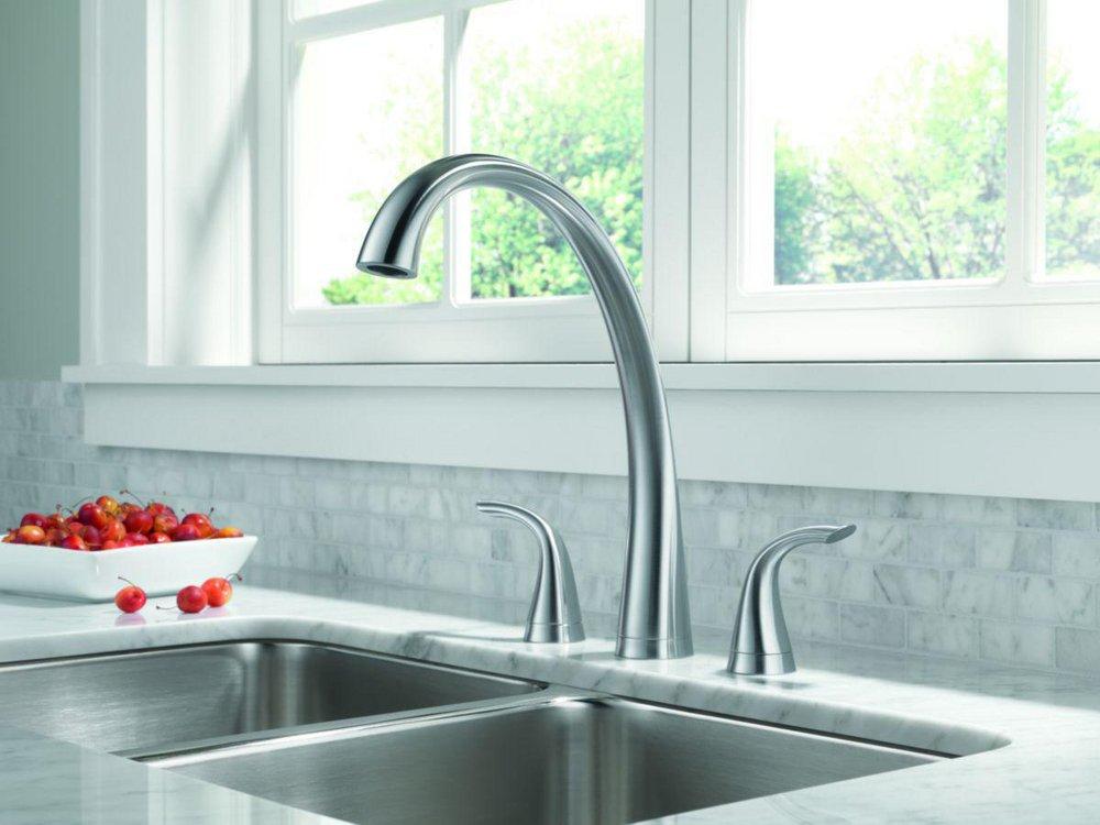 Delta Faucet Arctic Stainless Two Handle Kitchen Faucet 