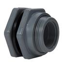 Grey Threaded Straight Schedule 80 PVC Bulkhead Fitting with EPDM Gasket 