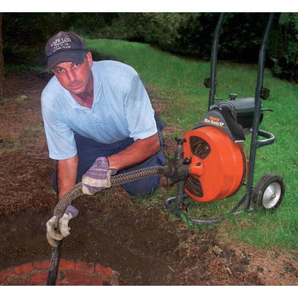 General Pipe Cleaners Black Mini Rooter XP Drain With Power Feed 