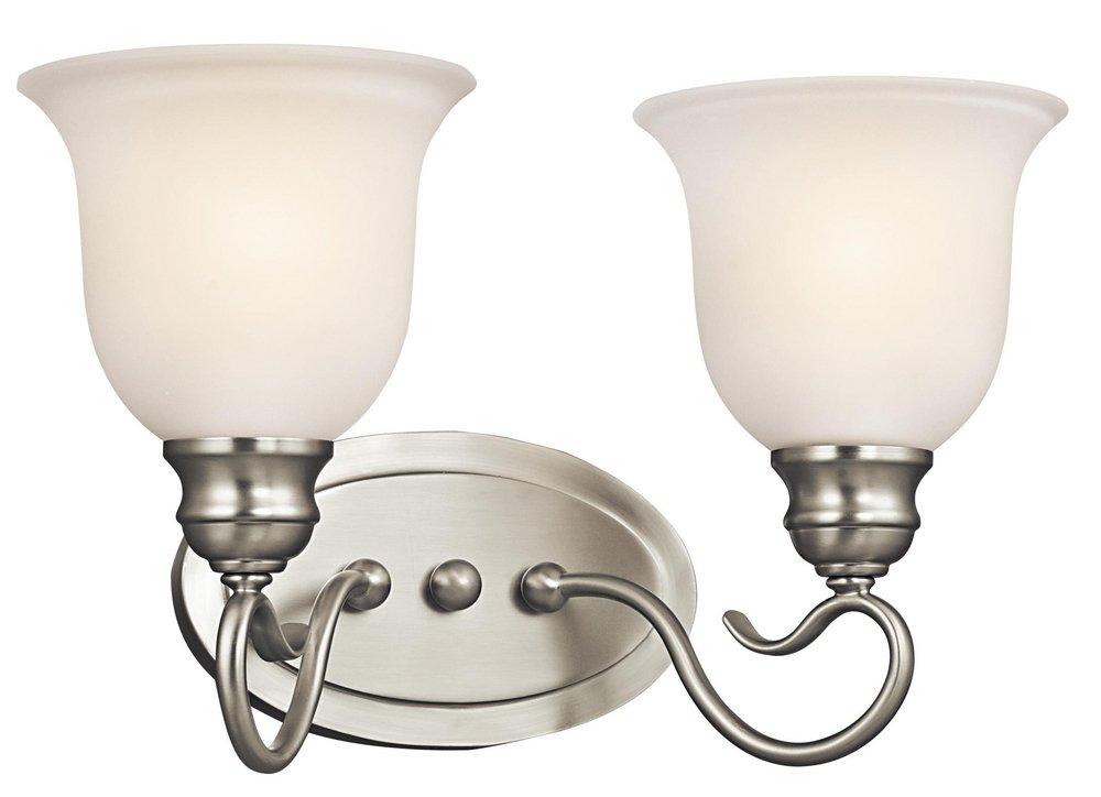 Kichler Lighting Brushed Nickel 100W 2-Light Bath Vanity Fixture 