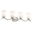 32-1/4 in. 100W 4-Light Medium Bracket in Brushed Nickel