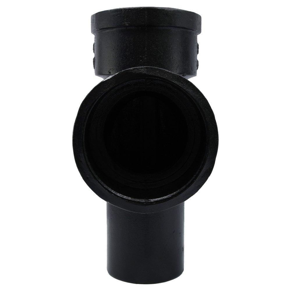 Black Spigot x Hub Service Cast Iron Sanitary Tee 