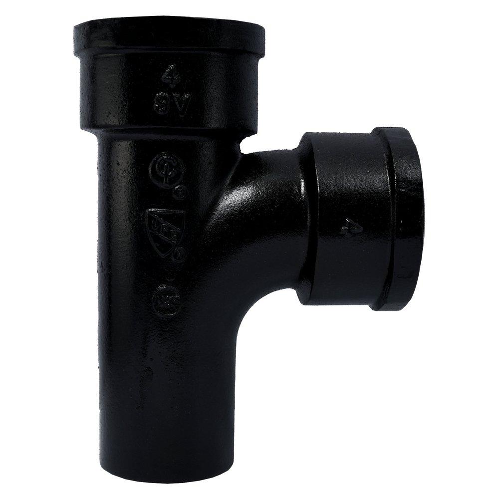 Black Spigot x Hub Service Cast Iron Sanitary Tee 