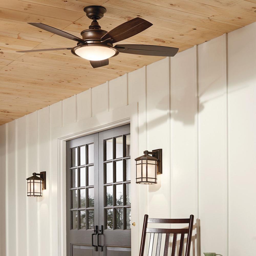 Kichler Lighting Weathered Copper Powder Coat 52 in. 5-Blade Ceiling Fan with Light Kit 
