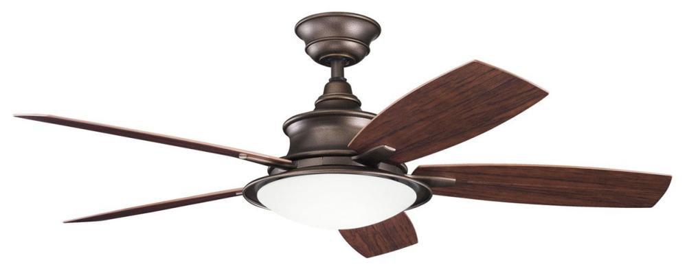 Kichler Lighting Weathered Copper Powder Coat 52 in. 5-Blade Ceiling Fan with Light Kit 