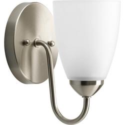 100W 5 in. 1-Light Medium Wall Sconce in Brushed Nickel