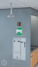 Guardian Equipment Silver Recessed Safety Station with Drain Pan, Daylight Drain and Exposed Showerhead 